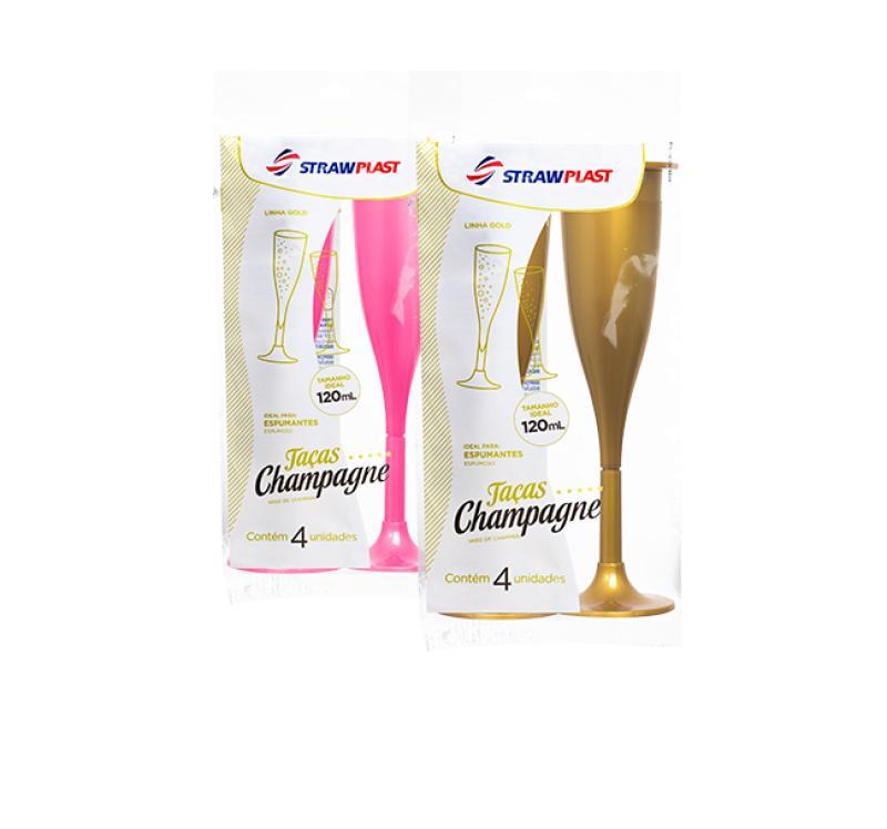 TACA 120 ML CHAMPAGNE DOURADA 14X4 CX 56 UN